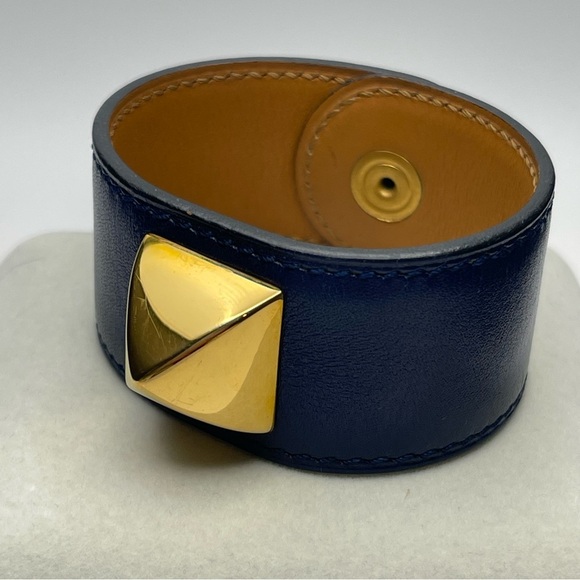 Hermès Leather Medor Stud Wrap Bracelet - Picture 3 of 9